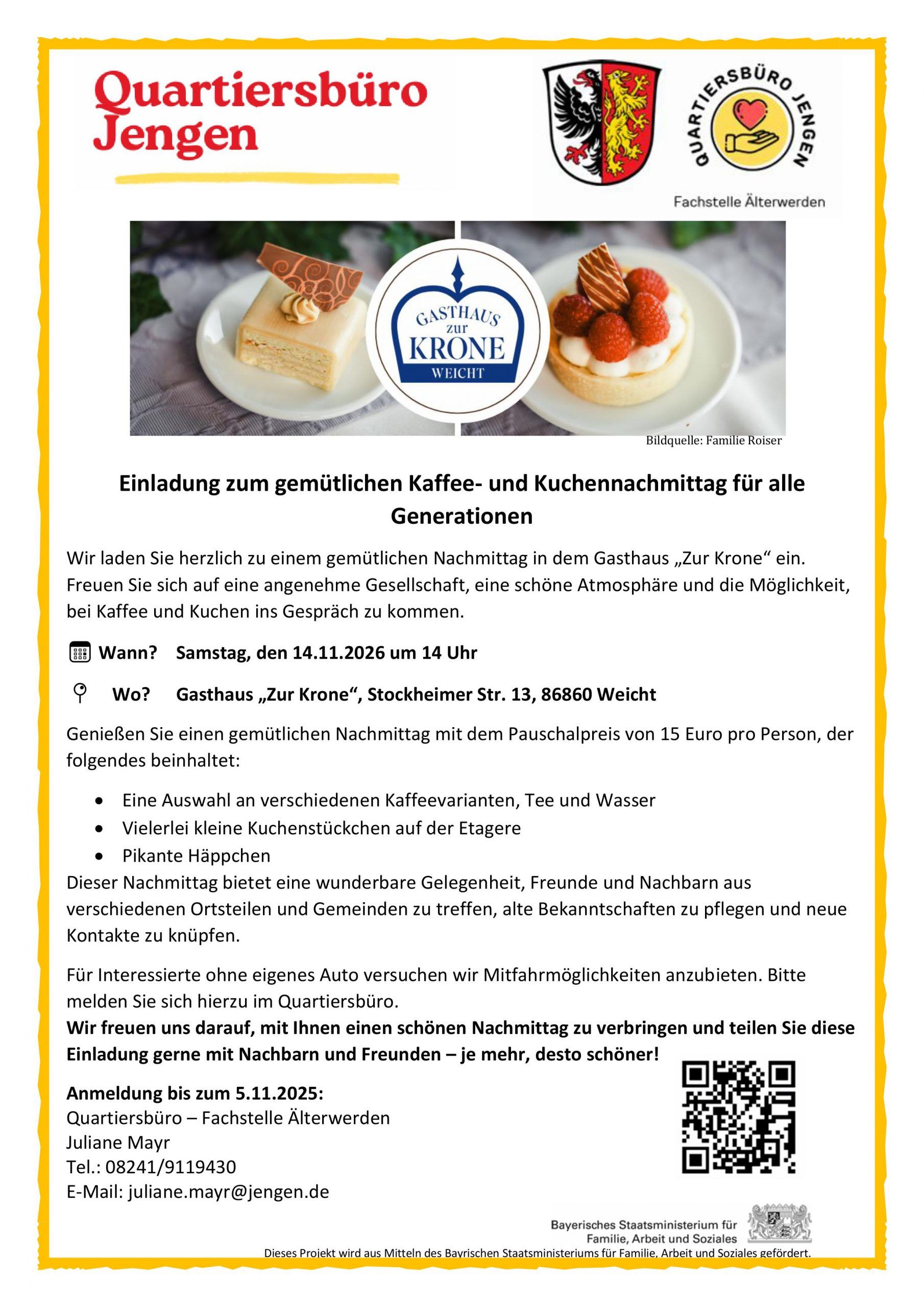 Kaffe- & Kuchennachmittag                Gemeinde Jengen